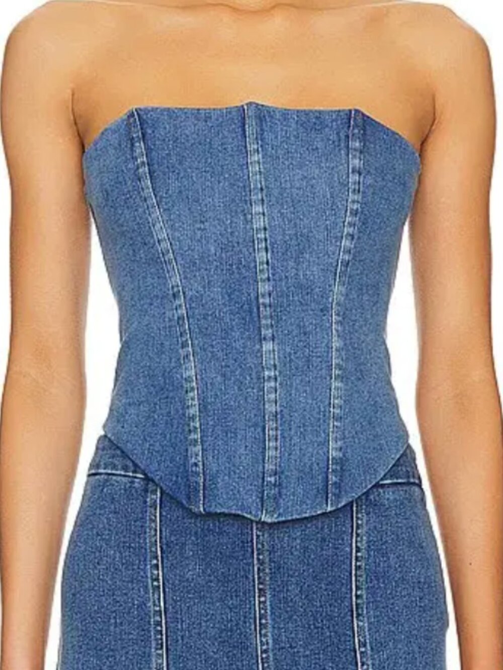 Majorelle Denim Corset Top